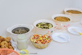 Gathering Breakfast for staff
